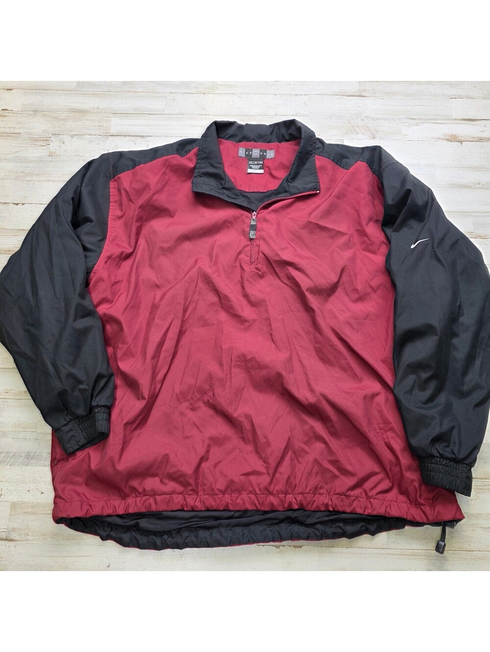 VTG Y2K Nike Golf Clima-FIT Windbreaker Men's L Red Black 1/4 Zip Pullover